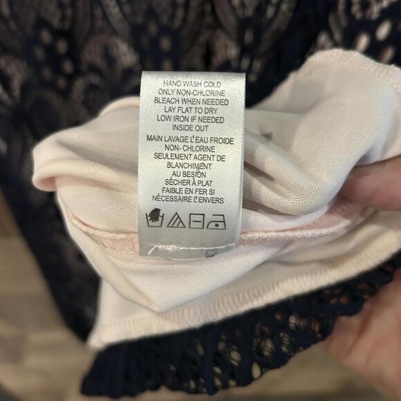 Coldwater Creek Women's Navy Crochet Dress Size 8 Cottagecore - Picture 5 of 5